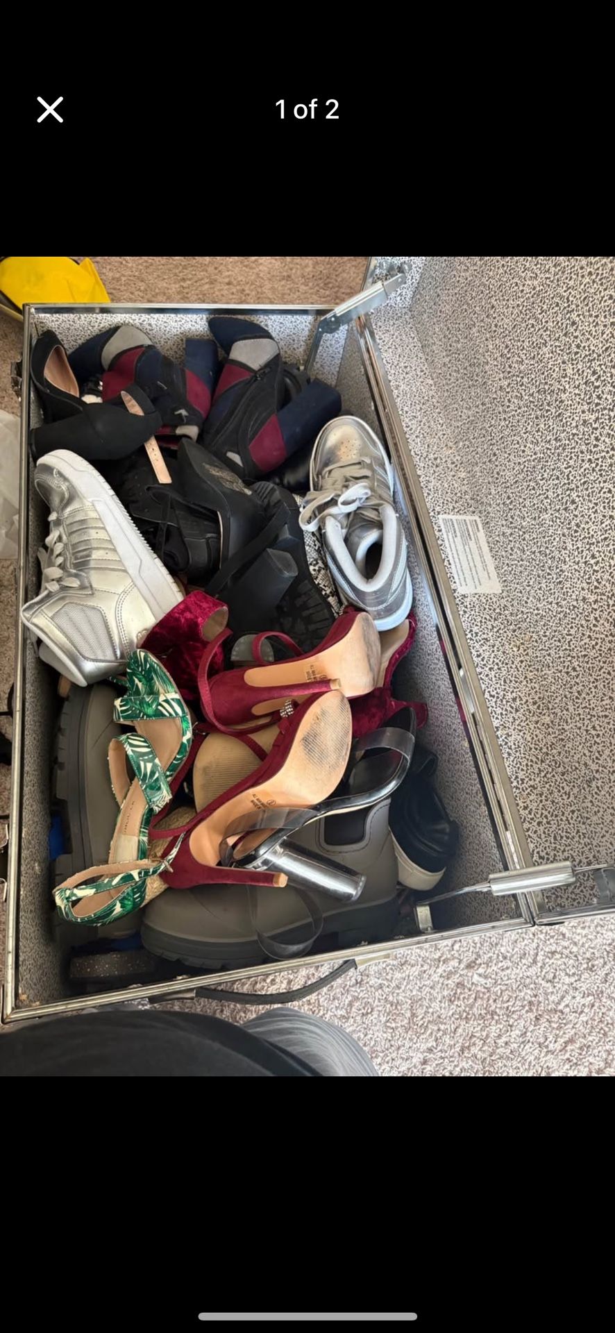 Selling 43 Pairs Of Shoes With Shoe Trunk Included 