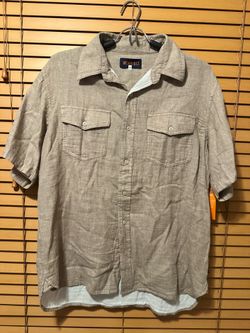 Wear first Solari Tailored Fit Mens  Linen blend Button up Shirt Pockets