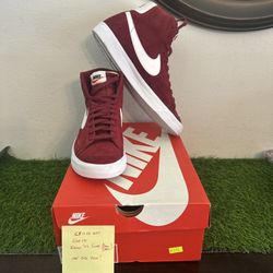 Nike Blazer Mid '77 Sued Team Red  Suede High Top Sneakers Size 10 CI1172-601