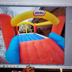 Little Tikes Jump And Slide Inflatable Bouncer W/ Heavy Duty Blower