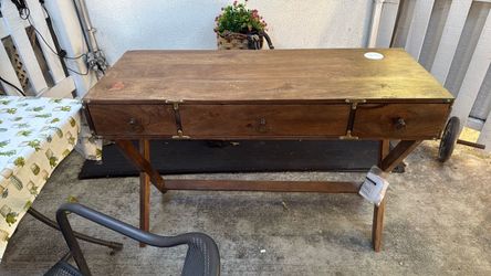 Rustic Wood desk  with 3 Drawers