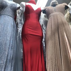 Red Mermaid Long Dress 