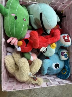 Basket Full Of Assorted Stuffed Animals 