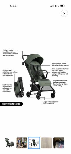 Lightweight Compact Baby Stroller (Olive Green) — Auto-Fold, IATA Approved