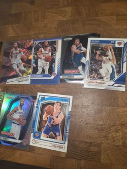 New York Knicks cards Jalen Brunson, Mikal Bridges, OG Anunoby.