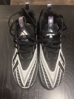 Adidas Football Cleats; Black And White Size 6Y