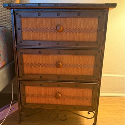 Wicker nightstand