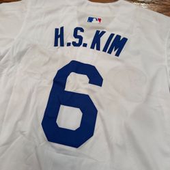 White Los Angeles Hyeseong Kim Jersey Stitch No World Series Fernando Patch Not Ohtani