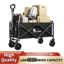 [Heavy Duty Folding Wagon] 220 Lbs Heavy Duty Collapsible Folding Wagon Cart |