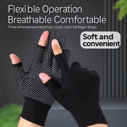 Thin Fingerless Fishing & Packing Gloves – 3-Finger Work Safety Anti-Slip Wear S