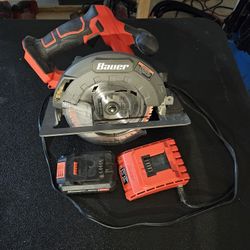Bauer 20V Cord3-1/4less Combo — 7-1/4" Circular Saw + " Planer + 5.0Ah Battery + Charger