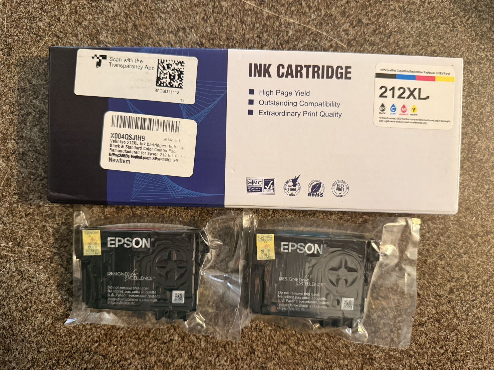 Epson 212XL Ink Cartridges – Full 4-Pack (Black, Cyan, Magenta, Yellow) + Extra Magenta & Cyan – New Sealed