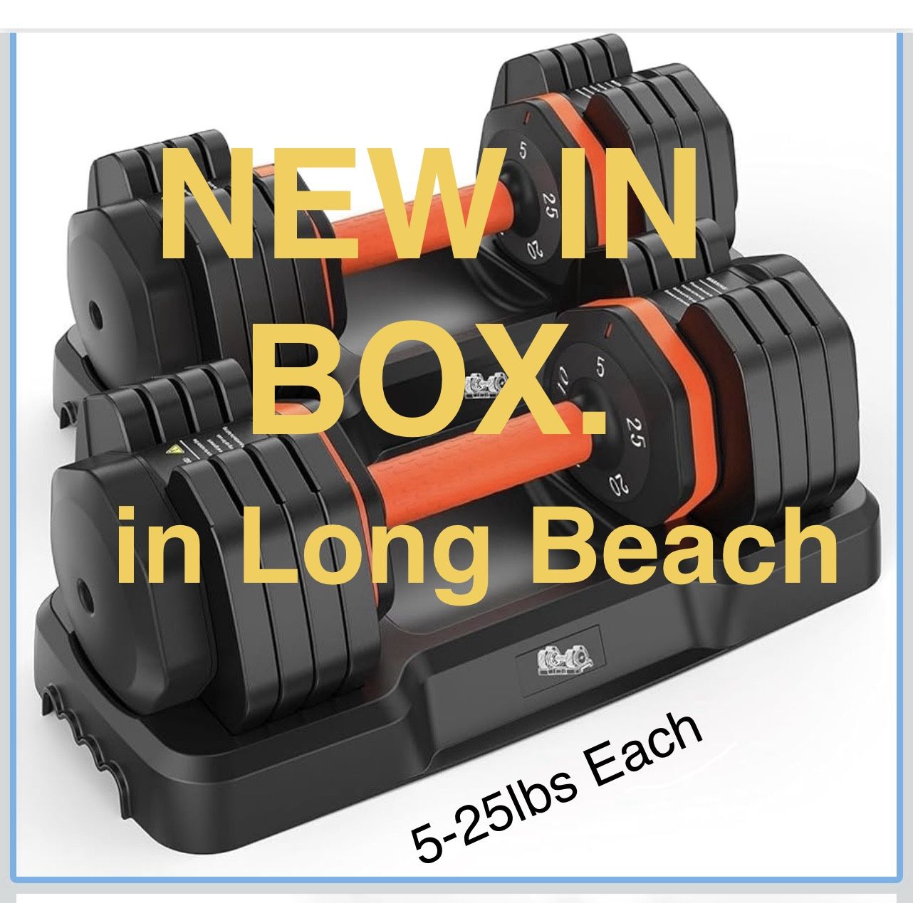 NEW Adjustable 5-25lb Dumbbell Set