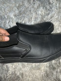 Simple Black Leather Vans