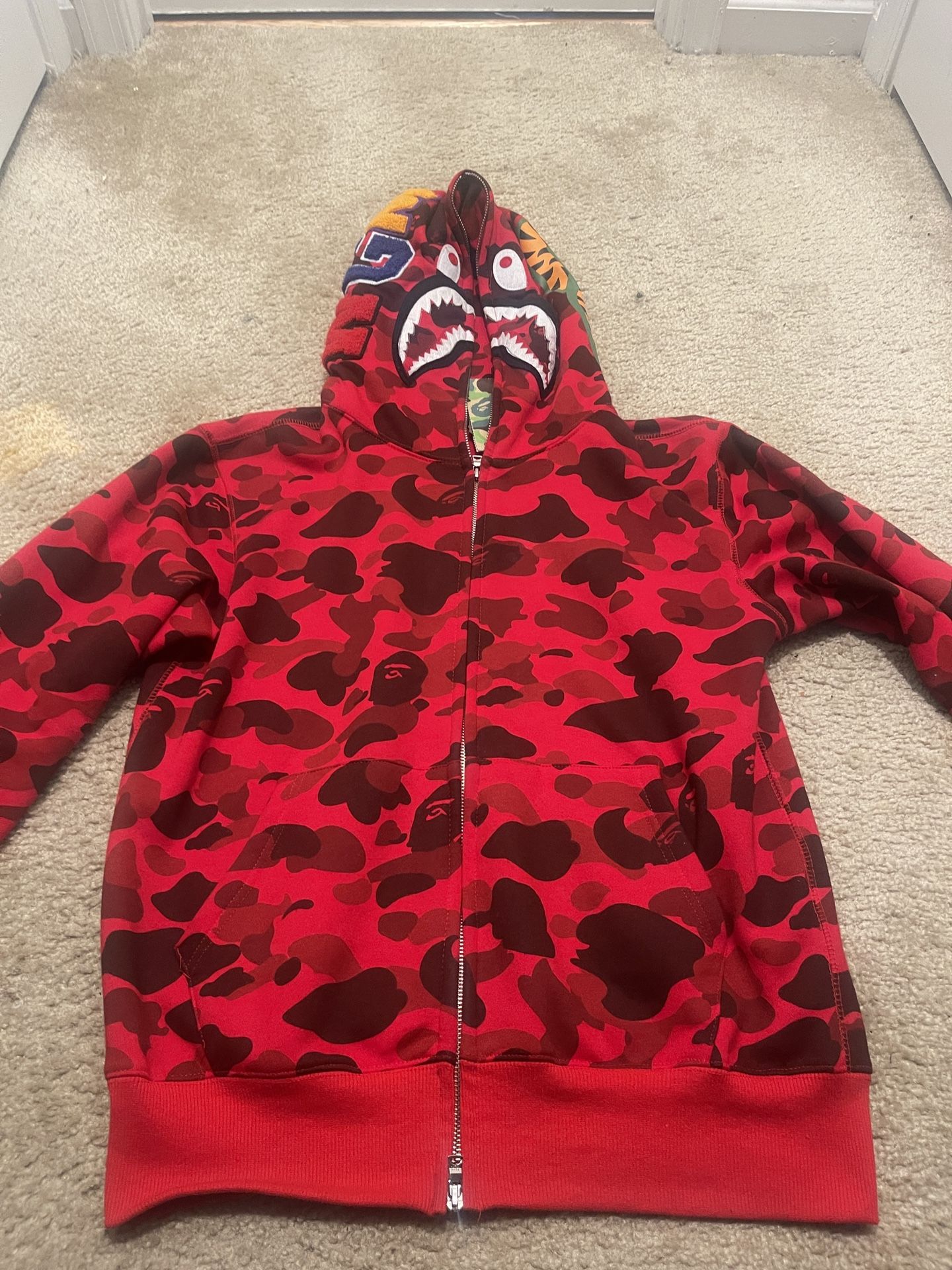(Best Offer Takes Them)Red Camo Bape Hoodie (L)