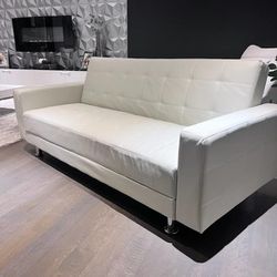 White Faux leather Sofa