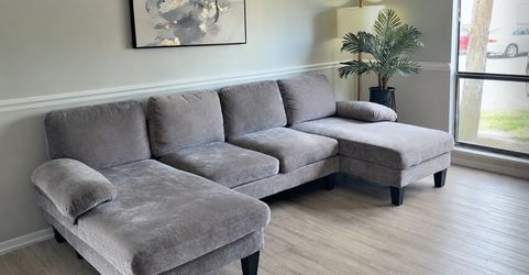 +FREE DELIVERY INCLUDED Gray Sectional Couch Sofa