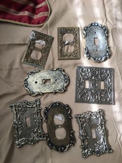 Brass, 1967 light switch decor , 8 different light decora