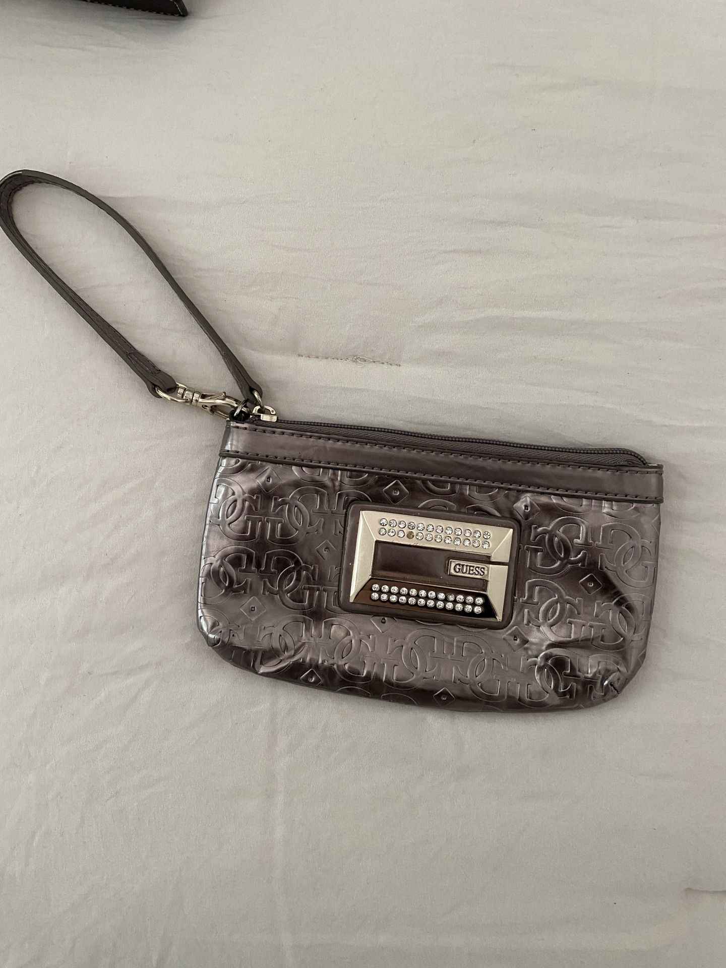 GUESS Silver Wristlet