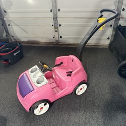 Pink Bubble Push Car 