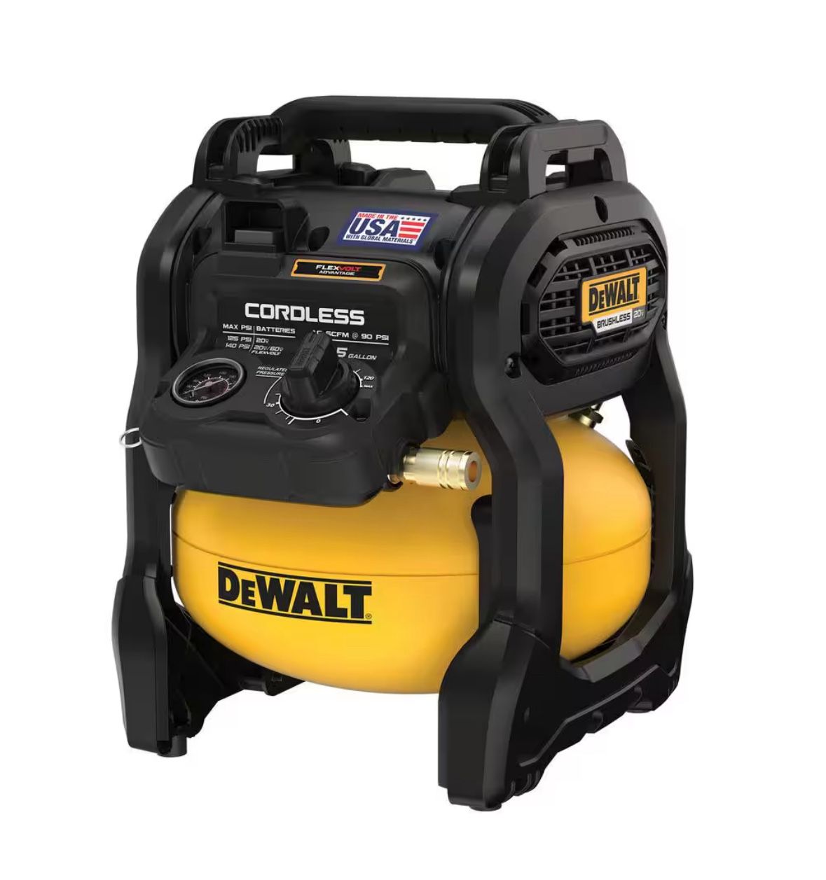 DEWALT 2.5 Gal. 140 psi Portable 20V Cordless Air Compressor with FLEXVOLT Advantage (Tool Only)