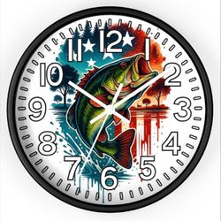Wishing I Was Fishing Country Glow In The Dark Wall Clock New