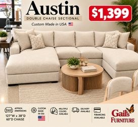CUSTOM MADE SECTIONAL W/DOBLE CHAISE