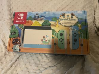 MINT Nintendo Switch Animal Crossing Edition Bundle + Zelda BOTW (Low Hours!)