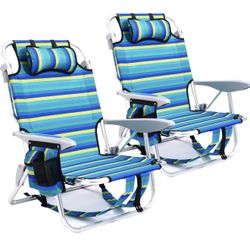 2 Pack Lightweight Portable Camping Beach Chair 