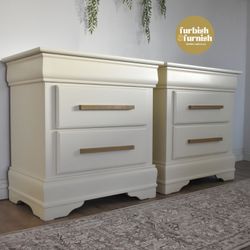 Off-White Wood Accent Nightstands (2) | End Tables | Night Tables | Side Tables