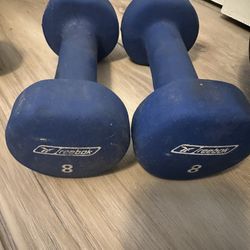 Pair Of 8 Pound Reebok dumbbells