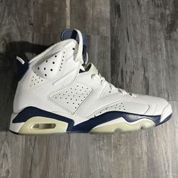Nike Air Jordan Retro 6 White Navy Size 9.5