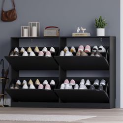 New 4 Flip Drawer Shoe Dresser, Tall Entryway Rack