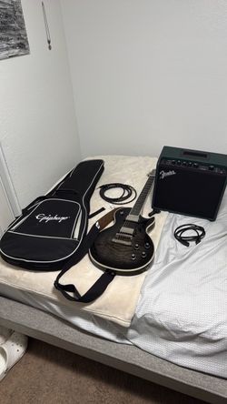 Epiphone electric guitar and amp