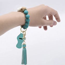 Key Chains Women for Car Keys, Keychains for Women, Bracelet Bracelet Wristlet Keychain, Silicone Bead Key Ring Bangle Chains