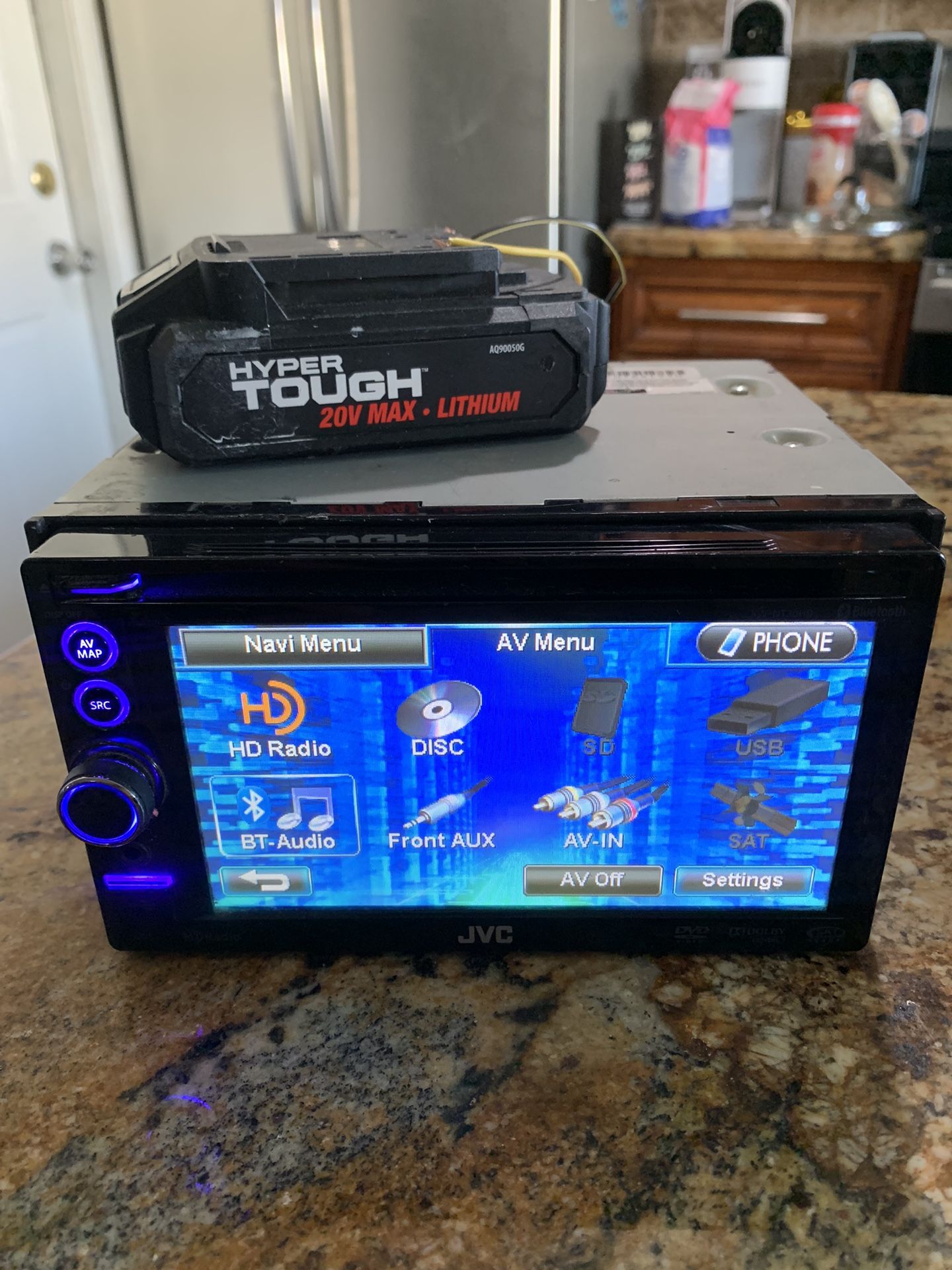 JVC KW-NT30HD Bluetooth Enabled Double-DIN In-Dash DVD, Navigation Receiver with 6.1" Touchscreen Monitor and Built-In HD Radio Tuner