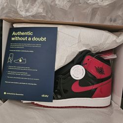Air Jordan 1 Patent OG Bred Certified Authentic Shoes 6.5Y