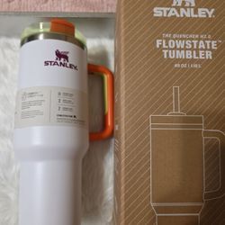 Stanley 40 oz Tumbler – White with Neon Accents – Brand New
