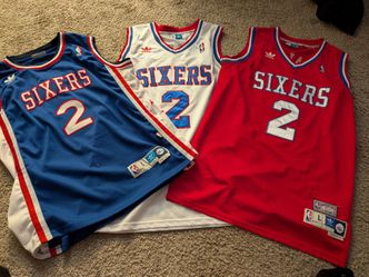 Sixers moses malone size l 3 jersey