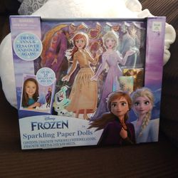 New In Box Disney Frozen Sparking Paper Dolls