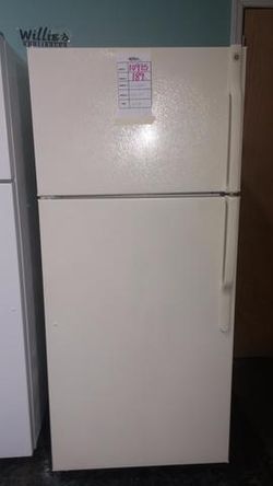 GE BISQUE TOP AND BOTTOM REFRIGERATOR $179. #10975