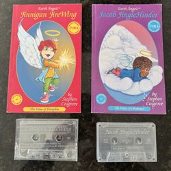 Earth Angels Book & Cassette Lot – Finnigan Firewing & Jacob JingleHinder – Stephen Cosgrove
