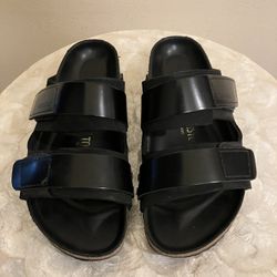 Birkenstock Uji Black Leather Sandals