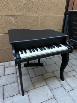 Refurbished Vintage Schoenhut Mini Piano – Matte Black | Fully Functional | Solid Wood