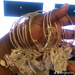 Silver Charm Bangle Bracelet 