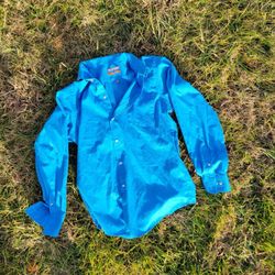 Men's Dress Shirt Geoffrey Beene 15.5-34/35 Blue