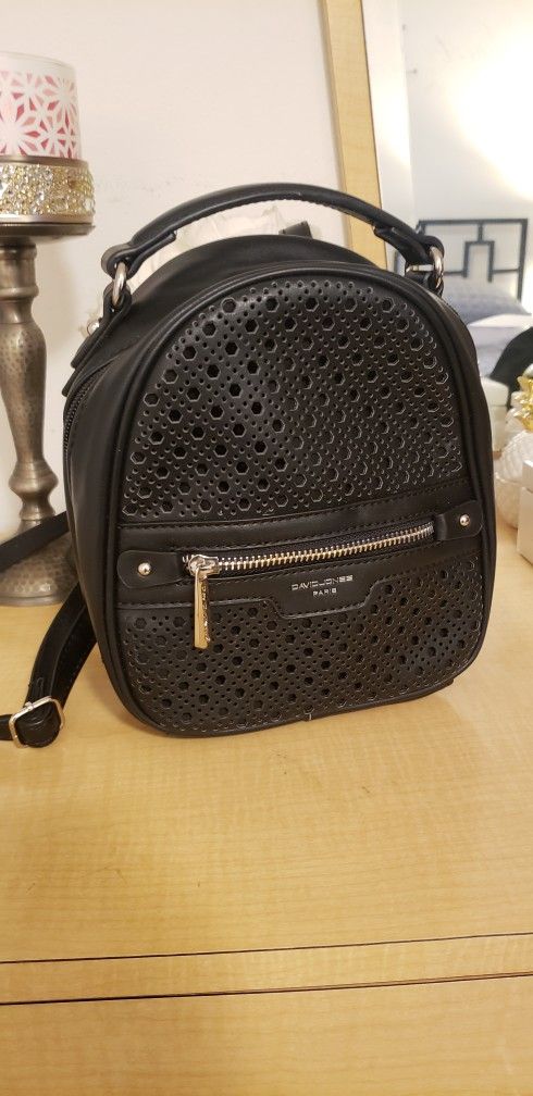 David Jones Paris Mini Backpack Purse Black
