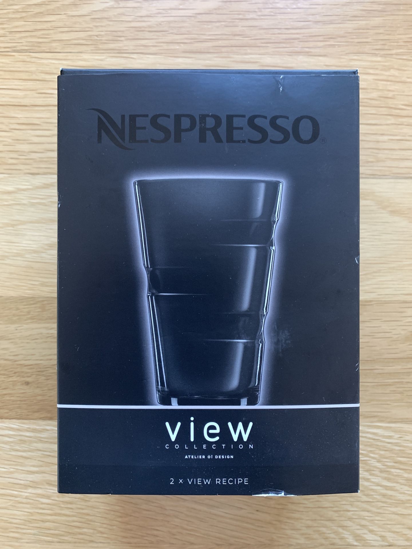 Set of 2 LARGE Nespresso View Collection RECIPE GLASSES