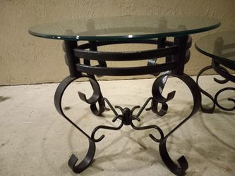 Wrought Iron Table Set With Glass
