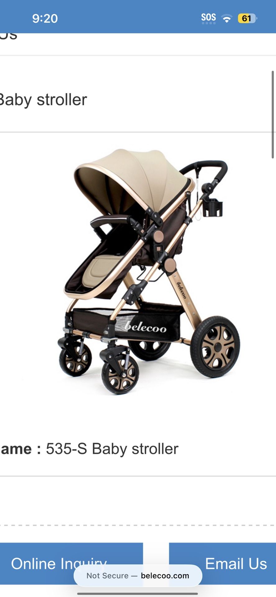 Belecoo Bassinet Stroller